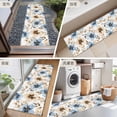 thumbnail image 6 of 2x6 Kitchen Runner Rug, Blue Brown Spring Floral Non-Skid Rubber Backing Large Rectangle Rugs - Living Room Bedroom Home Office, Summer Botanical Watercolor Indoor Floor Mat Carpets Washable Rug, 6 of 9