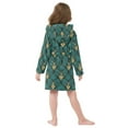 thumbnail image 4 of FORMRS Niños Bathrobe Unisex Hooded Robe Soft Plush Pajamas Sleepwear, Size 7-9T, Green Abstract Pattern, 4 of 7