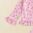 thumbnail image 5 of eczipvz Kids Toddler Girl Christmas Pajamas Long Sleeve Santa Claus/Tree/Canes Button Shirt Pajama Pants Girls Holiday Pjs Pink,3-4 Years, 5 of 7