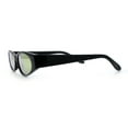 thumbnail image 6 of Womens Oval Color Mirror Rectangle Retro 90s Thick Temple Sunglasses Black - Orange Mirror, 6 of 7