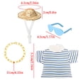 thumbnail image 3 of PiGOGI Summer Porch Goose Outfit Set for 7 Inch Mini Ducks, Striped Shirt Straw Hat Sunglasses, Outdoor Yard Patio Lawn Decor, 3 of 9