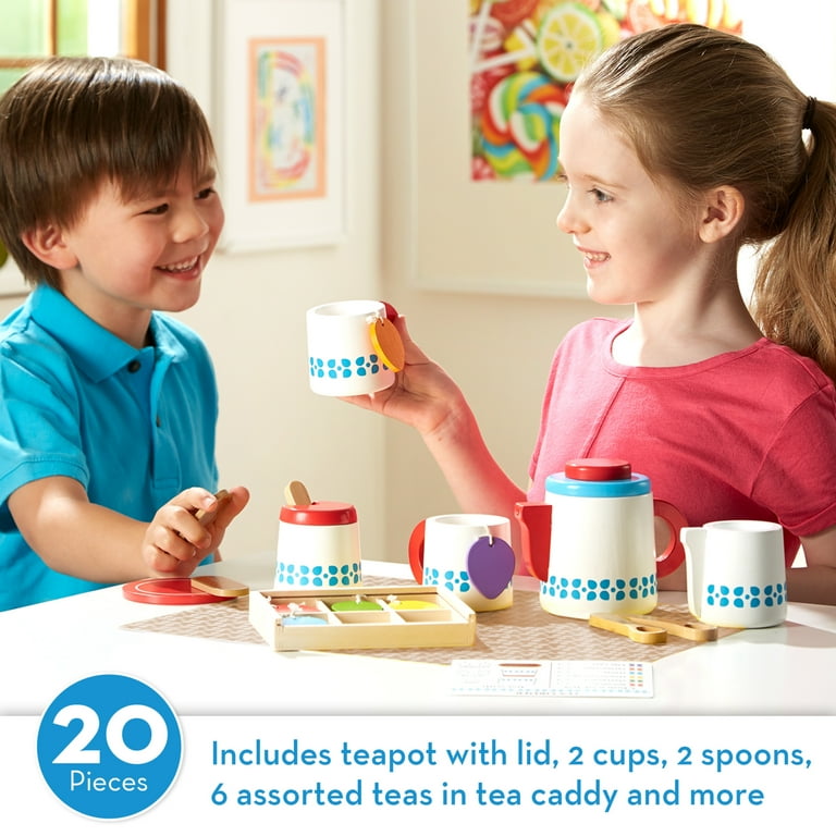 Melissa and doug wooden tea set on sale