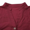 thumbnail image 7 of Royisotas Casual Womens Plus Size Tops Winter Cotton Tunic Long Sleeve Womens Button Down Blouse Solid Color Wine Collared Button up Shirts, 7 of 7