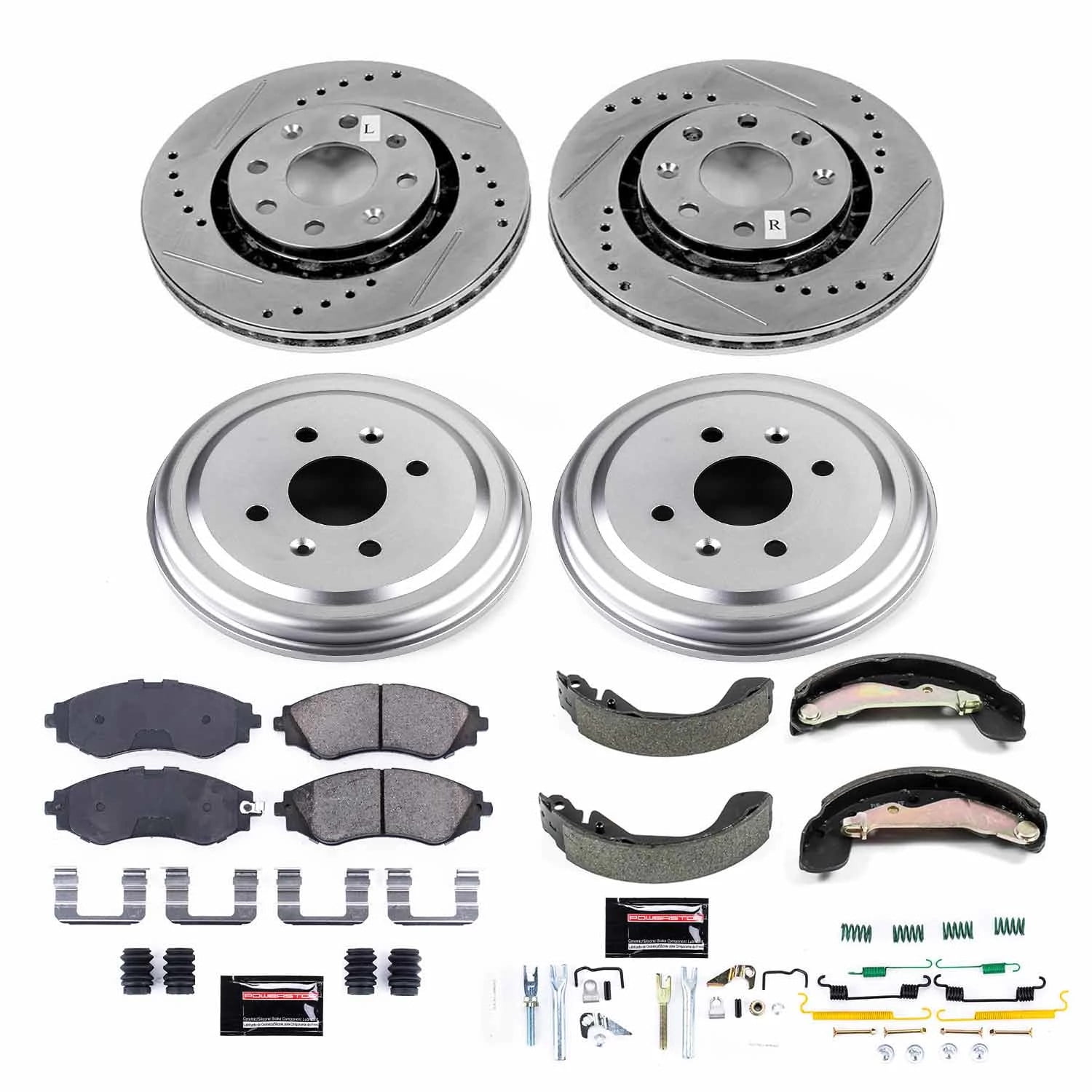 PowerStop Front and Rear Z23 Evolution Sport Brake Pad Rotor Drum and Shoe Kit Fits: CHEVROLET PONTIAC Select Models K15234DK