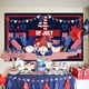 thumbnail image 4 of Banner de fondo del Día de la Independencia | Póster de pared de tela del 4 de julio | Decoración de fiesta patriótica roja azul | Serpentina reutilizable resistente al agua | 72x44 pulgadas, 4 of 5