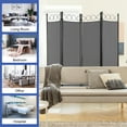 thumbnail image 7 of Room Dividers with 4 Panels Privacy Screen Folding Wall Dividers Room Partitions Dividers for Home Office, Grey, 7 of 7