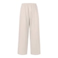 thumbnail image 5 of Garbnen Cotton Linen Pants Women Casual Baggy Drawstring Wide Leg Pants for Women Summer Beach Vacation Women Trousers with Pocket, 5 of 5