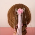 thumbnail image 4 of Pinzas para el pelo para novias, borlas, horquillas, cinta larga Rosado, 4 of 9