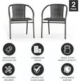 thumbnail image 5 of QRKD 2 Pack Gray Rattan Indoor-Outdoor Restaurant Stack Chair with Curved Back, 5 of 10