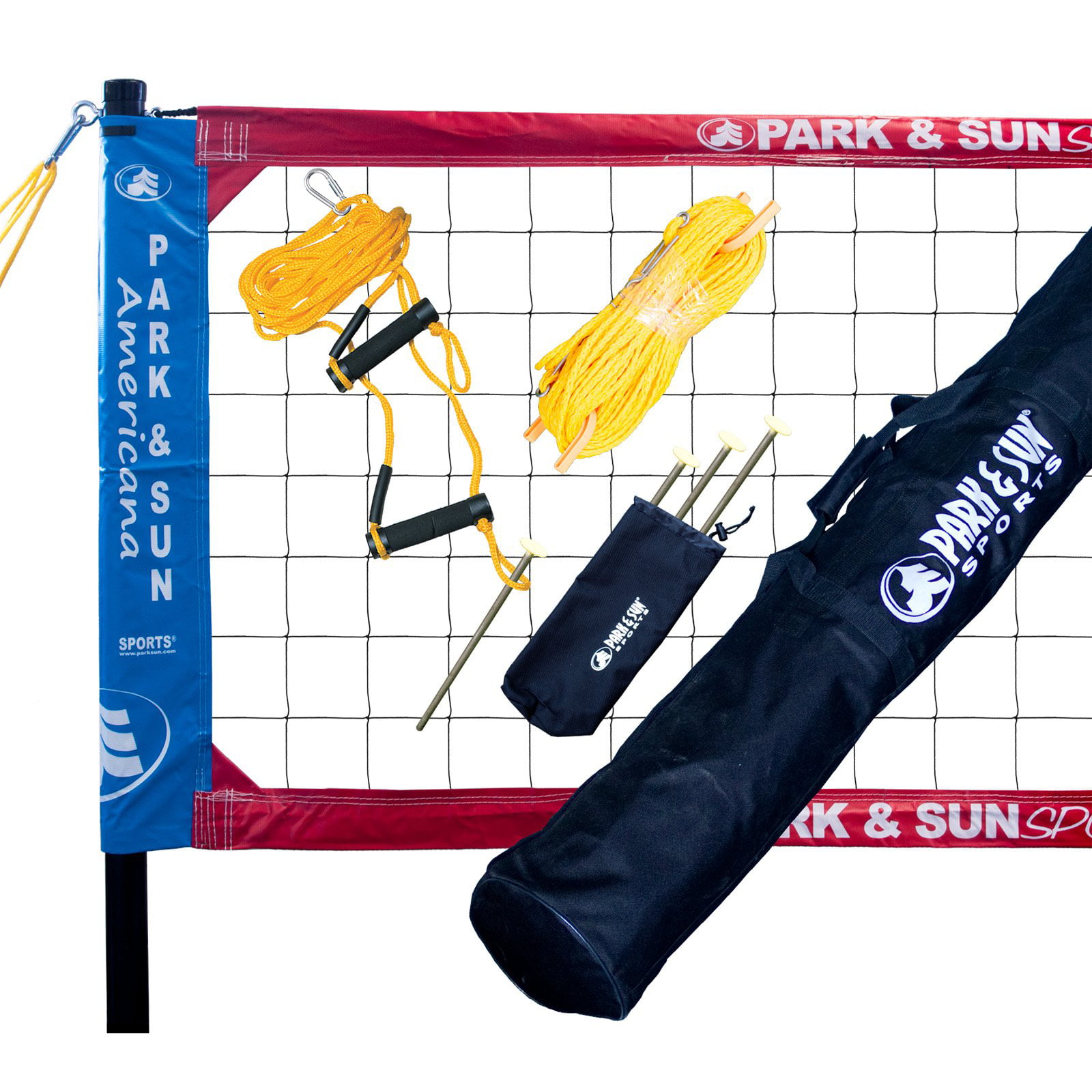 Blue Park & Sun Sports Tournament Flex 1000 Portable Outdoor Volleyball Net Set 
