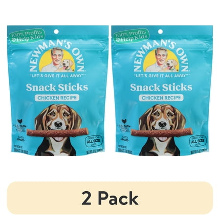 (2 pack) Newman's Own Snack Sticks Chicken Recipe Treats for Dogs 5 oz