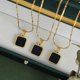 thumbnail image 2 of Marka Fashion Stainless Steel Necklace for Women Black Acrylic Pendant Girls Gold plated Chain Gothic Jewelry, 2 of 5