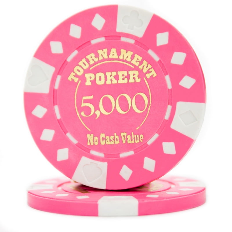 "Roll of 25 Pink Tournament Hot Stamp Poker Chips 12.5g" Walmart