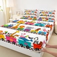thumbnail image 3 of Homewish Elephant Zebra Giraffe Twin Sheet Sets 3pcs for Preppy Children Teens,Cartoon Train Twin Fitted Sheet Microfiber,Kawaii Jungle Animal Breathable Flat Sheet,Lightweight Room Decor, 3 of 7