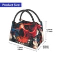 thumbnail image 2 of Yiaed Abstract Colorful Skull Art Print Lunch box lunch bag Portable Insulated Lunch Box for Women Men Cooler Tote Bag with Front Pocket for Work Picnic Travel, 2 of 6