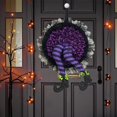 thumbnail image 3 of Sombrero de bruja de Halloween, corona de puerta de pierna, colgante de puerta, decoración de ambiente terrorífico, suministros de fiesta feliz, el más nuevo, 3 of 4