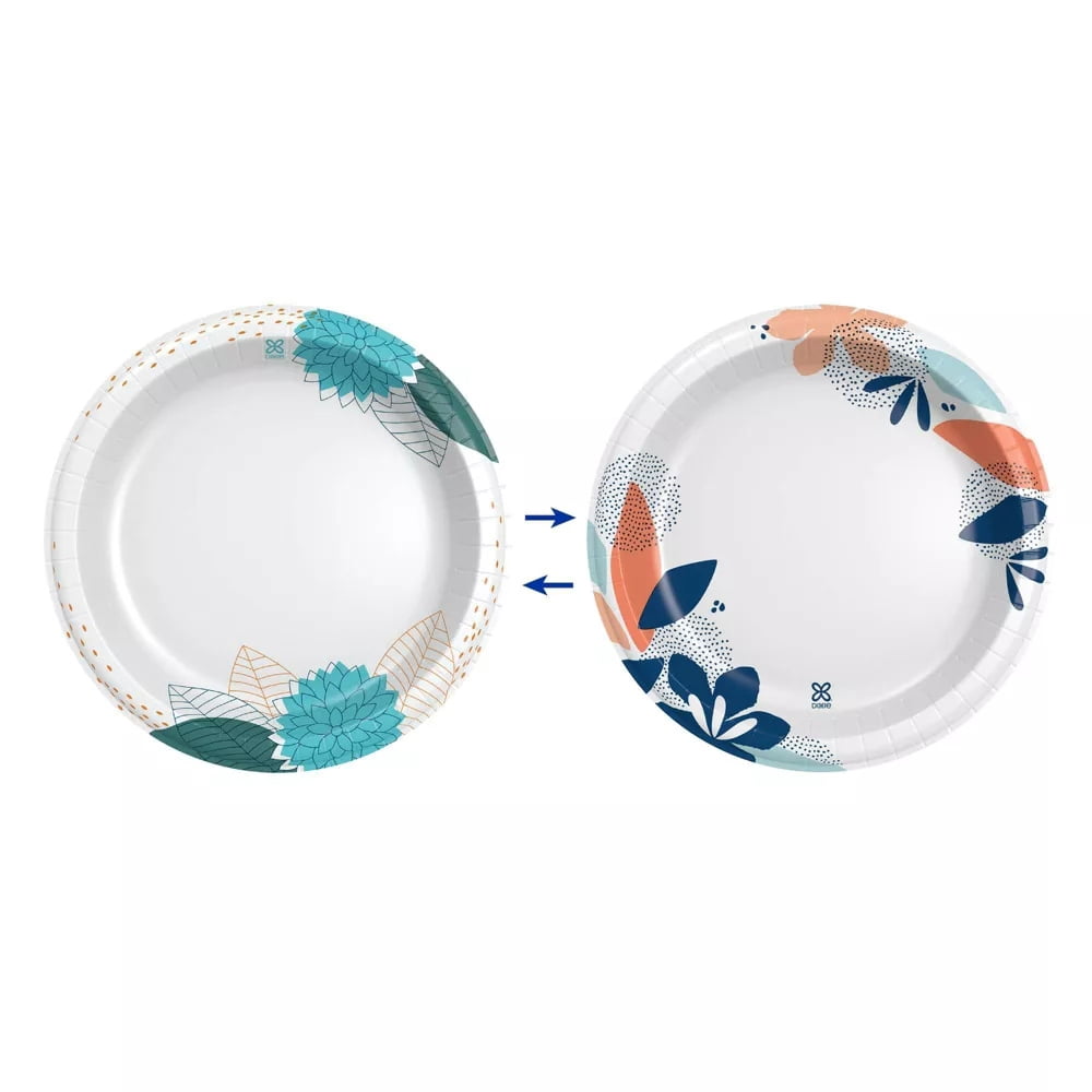 Everyday 10 1/16" Paper Plates - 150ct: Microwave-Safe, Leak & Cut-Resistant, Floral Pattern
