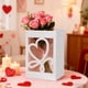 thumbnail image 1 of Bolsa de regalo de San Valentín para novia | Bolsa transparente con ventana y diseño floral | Bolsa de regalo de papel de 18 x 13 x 25 cm para flores y regalos | Opciones en azul claro, rosa, bla, 1 of 5