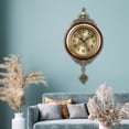 thumbnail image 2 of Aero Snail 12.6" Pendulum Wall Clock, Solid Wood, Battery Operated, Retro Vintage Clock W891, 2 of 8