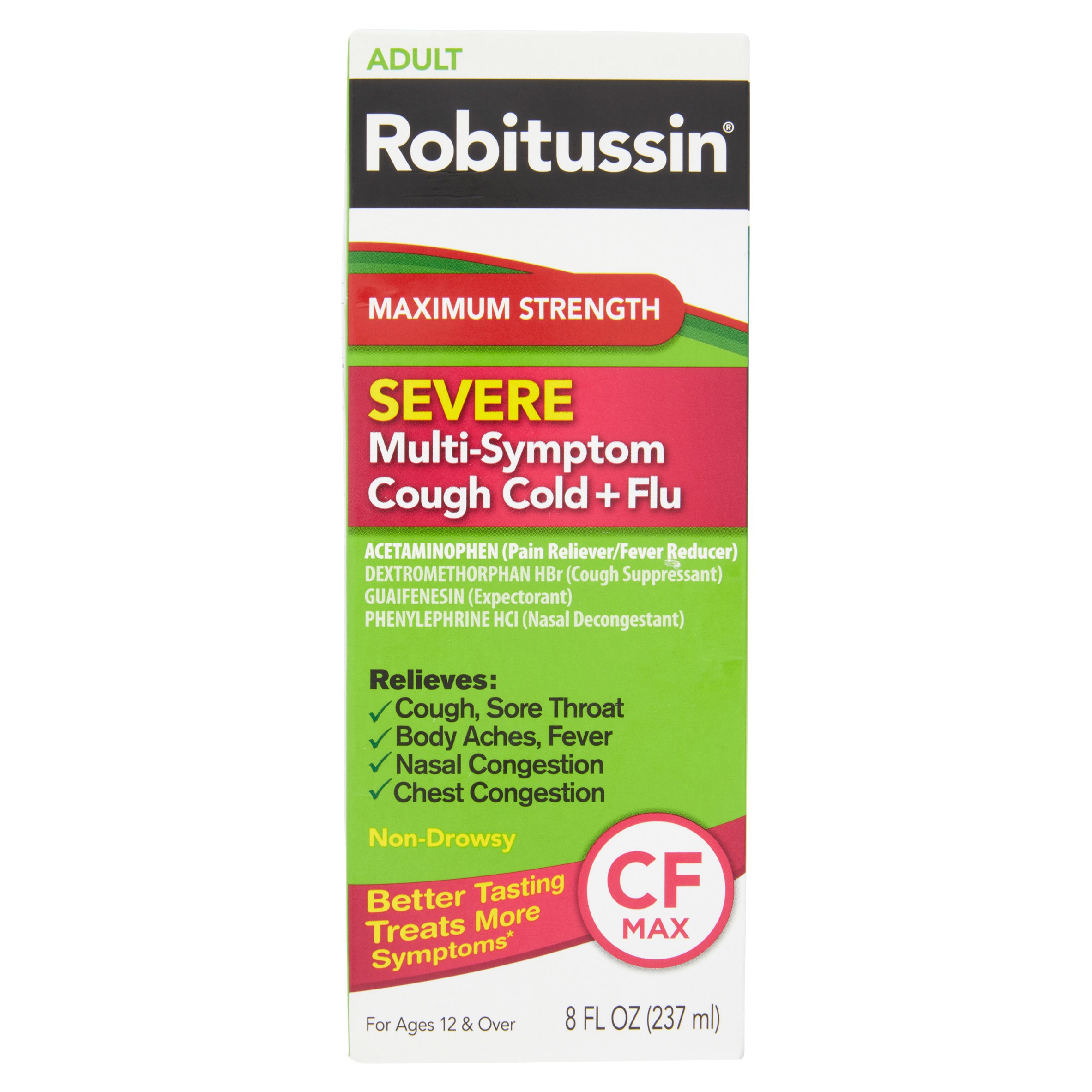 Robitussin Adult Max Strength Severe Cough Cold and Flu Medicine, 8 Fl Oz - image 3 of 5