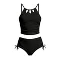 thumbnail image 4 of RMGVDSD Girls Swimsuit Tankini Swimwear Two Piece Bathing Suit Backless Adjustable Straps Bikini Sets Fashionable Girls' Swimwear Summer Outfits 9-10 Years, 4 of 4