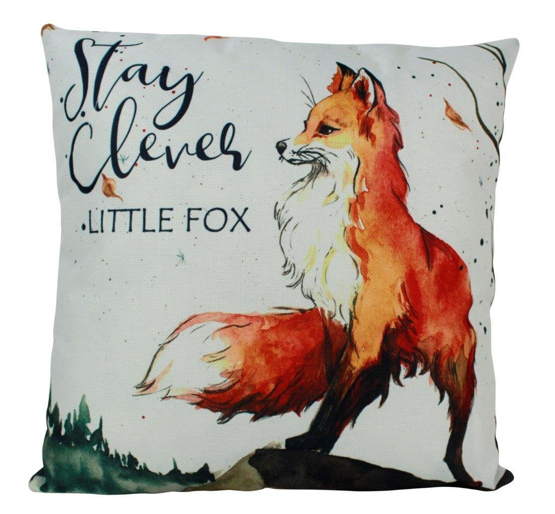 Stay Clever Fox | Animal | Pillow Cover | Farmhouse Decor | Home Décor |  Best Pillow Covers | Soft Throw Pillows | Watercolor Animals 