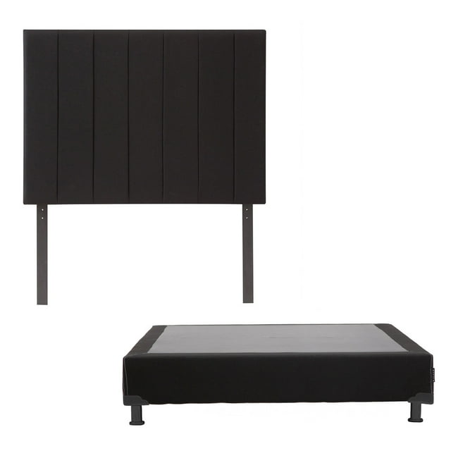 Box Base Cama Matrimonial + Cabecera Argos Negro Dicasa Argos Black