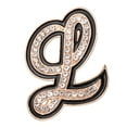 thumbnail image 1 of Pines de broche de letra de rhinestone Uxcell, broches de letra inicial L, pin de solapa de cristal metálico del alfabeto A-Z, tono dorado, 1 of 7