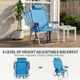 thumbnail image 3 of Ktaxon Backpack Beach Chair, 5-Position Protable  Beach Chair, Light-Weight Foldable Camping Chair with Back Storage Bag & Cooler Pouch and Side Bags for Beach Poolside (Tall, Blue), 3 of 10