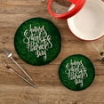 thumbnail image 2 of Saint Patrick Clover Green Shamrock Table Trivets for Hot Dishes Round Trivet Mat 2PCS Kitchen Potholders Heat Resistant Pot Holder for Bowl Teapot Home Decor Gifts, 2 of 7