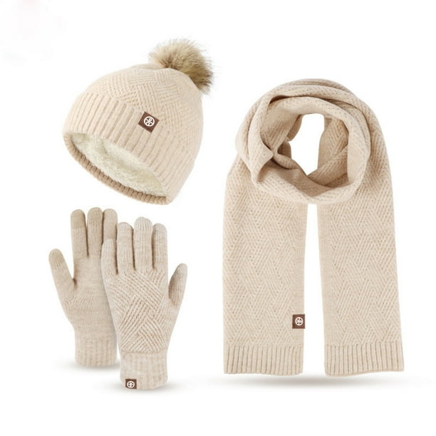 Gorro a prueba de viento para adultos, ciclismo, esquí, gorro de punto, bufanda, conjuntos de mascarilla, gorro de punto cálido, bufanda para mujer