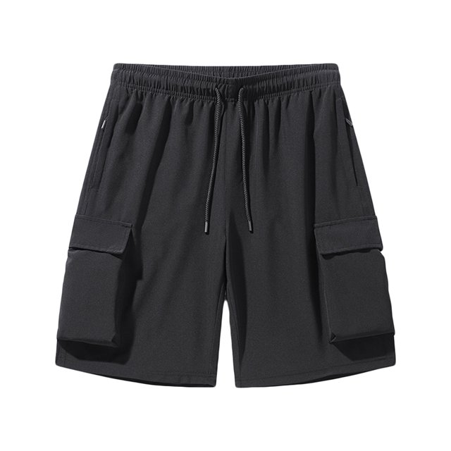 Birdeem Mens Shorts Mens Casual Fashion Solid Drawstring Elastic Waist Multiple Pockets Shorts
