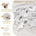 thumbnail image 3 of Uxcell 8 Pack Pesas para Manteles de Acero Inoxidable con Clips Metálicos Forma de Tortuga 5.5x7cm para Decoración de Picnic al Aire Libre Plata, 3 of 6
