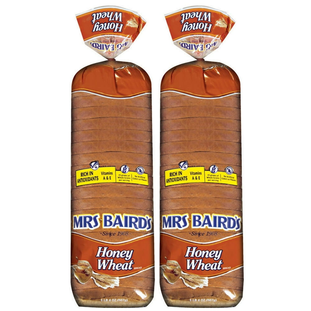 Mrs. Baird's Honey Wheat Bread 20 oz. Loaf 2 pk.