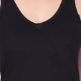 thumbnail image 5 of eloria Black Women's Aqua Fine Cotton Rich Camisole, Women's Suit Slip Nighty, 5 of 6