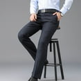 thumbnail image 4 of Dovford Men's Slim Striped Casual Tapered Pant Pinstripe Wrinkle Resistant Suit Pant Lightweight Business Dress Trousers, 4 of 4