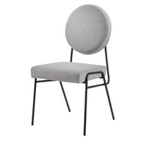 Side Dining Chair, Black Grey Gray, Fabric, Mid Century Kitchen Cafe Bistro Hospitality Restaurant, Modern Contemporary HB34615