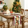 thumbnail image 3 of Christmas Table Runner - Xmas Balls Flowers Red Buffalo Plaid Check Winter Holiday Decorative Farmhouse Table Decorations for Kitchen Dinning, Indoor Outdoor Dinner Party Decor 13x72 Inch, 3 of 6