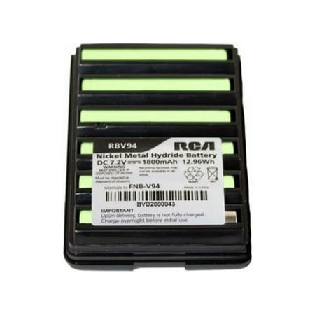 FNB-V94 REPLACEMENT BATTERY Genuine RCA Handheld Radio Battery | Nickel Metal Hydride | High Capacity | 1800mAh / 12.96Wh | 7.2V