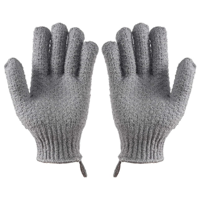 cLEEDY Guantes exfoliantes de baño Exfoliante - 4 piezas (2 pares) Guantes exfoliantes alargados y grandes para masaje de spa de ducha - Manoplas exfoliantes exfoliantes para cuerpo cara mano urple y