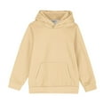 thumbnail image 3 of Odeerbi Kids Boys Girls Hoodies Solid Color Pullover Hooded Sweatshirts Oversized Crewneck Hooded Sweatshirt Kids Fashion Long Sleeve Pullover Tops 4-14 Years Beige, 3 of 6