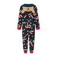 thumbnail image 3 of Family Matching Christmas Jumpsuit Deer Pajamas Candy Cane Print Holiday Pajamas Sleepwear Dad Mom Kids PJs, 3 of 8