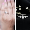thumbnail image 3 of Rosec Jewels Lab Grown Diamond Pear Shaped Engagement Ring - EF-VS Quality Certified - 5 Stone Diamond Ring - with Jewelry Box, 925 Sterling Silver, US 4.00, 3 of 7