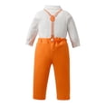 thumbnail image 6 of HAYIMI Toddler Boys Long Sleeve Solid Color T Shirt Tops Suspenders Pants Child Kids Gentleman Outfit Sets Cozy Clothes Sets, 6 of 6