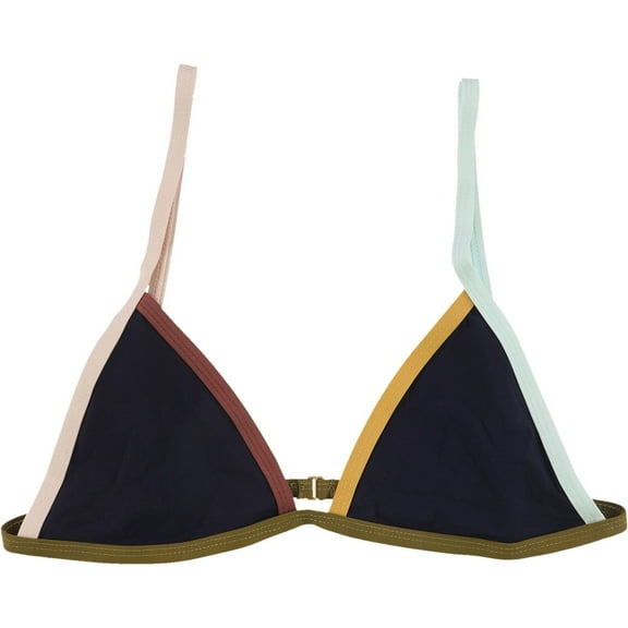 Tavik Womens Jett Colorblocked Bikini Swim Top, Blue, Medium