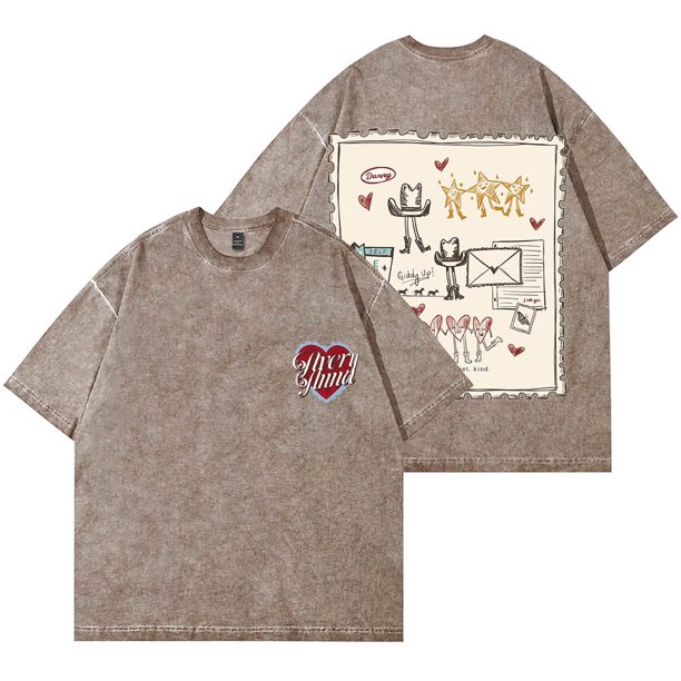 Avery Anna Doodle Wash Camisetas Let Go Letters Tour 2025 Mujeres Hombres Camiseta de manga corta de algodón,5,XL