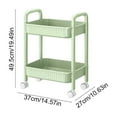 thumbnail image 7 of YOTQUSKI 2 Tier Utility Carts with Wheels, Small Cart, Bathroom Cart, Rolling Organization Cart with Handle for Office, Living Room, Kitchen, Laundry, 7 of 7