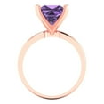 thumbnail image 4 of Solitaire Engagement Ring for Women - 3ct Simulated Alexandrite in 18K Rose Gold Promise Ring, 4 of 6
