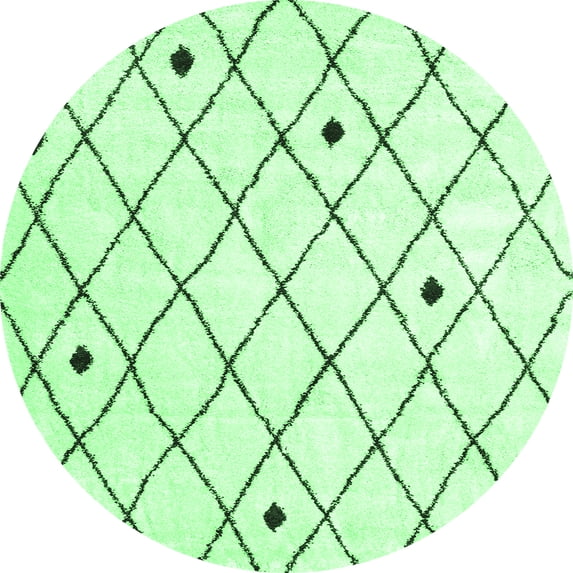 Ahgly Company Indoor Round Persian Emerald Green Traditional Area Rugs, 3' Round