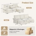 thumbnail image 2 of Eyisean 95" Convertible 2 in 1 Sleeper Sofa , L-Shaped Modular Sectional Couch with Pull Out Bed, Storage Chaise, Drop-Down Center Back Cushion & 2 Cup Holders, Upholstered Sofa Bed for Living Room, 2 of 18